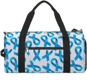 Prostate Cancer Awareness Ribbon Travel Duffel Bag Sport Gym Tote Bag Lightweight with Shoes Compartment for Men Women, style
