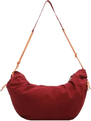 Puffy Tote Bag Unisex Cross Body Nylon Crescent Shoulder Purse Carry On Bag Travel Work Gym Handbag Winter