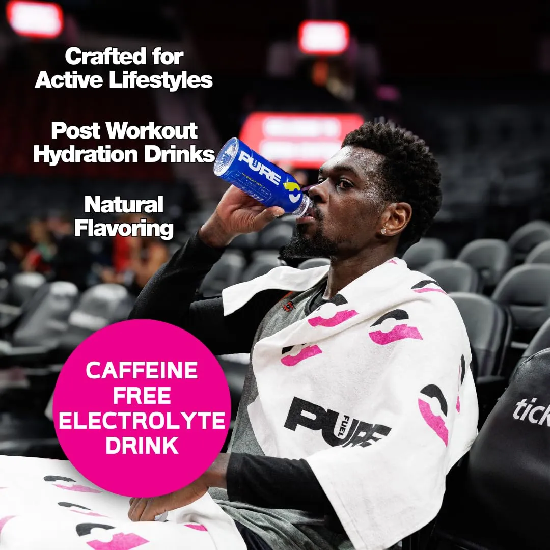 Pure Fuel Healthy Hydration Drinks - Limitless Lemonade, Berry Blitz, Tropical Torrent and Watermelon Blast - Sports Drinks - Plant Based - Variety Pack - 12pk x 16.9 fl oz