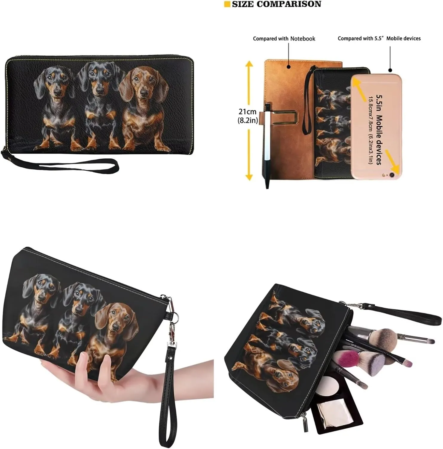 Purse and Handbag Set for Women, Large Hobo Bag with Wallet and Make Up Bag, 3 Piece Top Handle Purse Set
