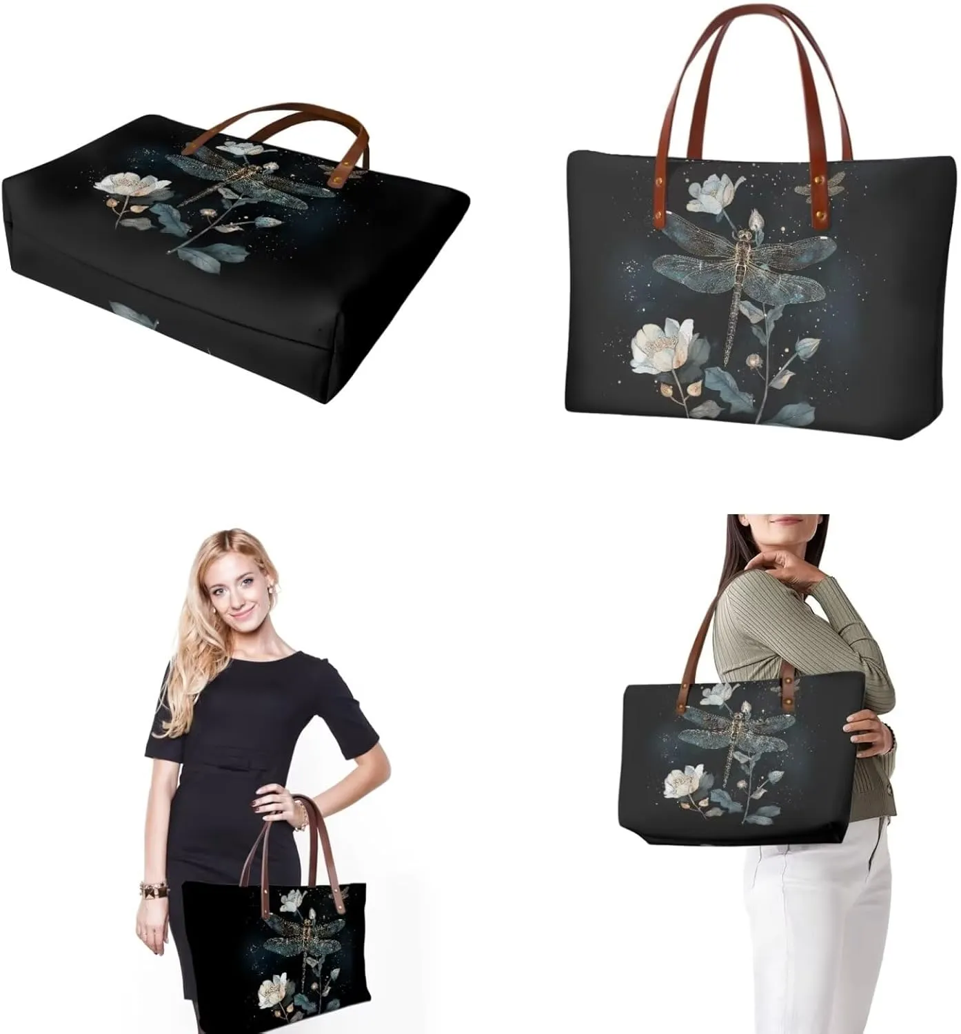 Purse and Handbag Set for Women, Large Hobo Bag with Wallet and Make Up Bag, 3 Piece Top Handle Purse Set