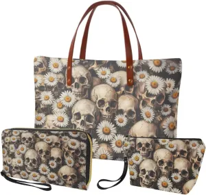 Purse and Handbag Set for Women, Large Hobo Bag with Wallet and Make Up Bag, 3 Piece Top Handle Purse Set