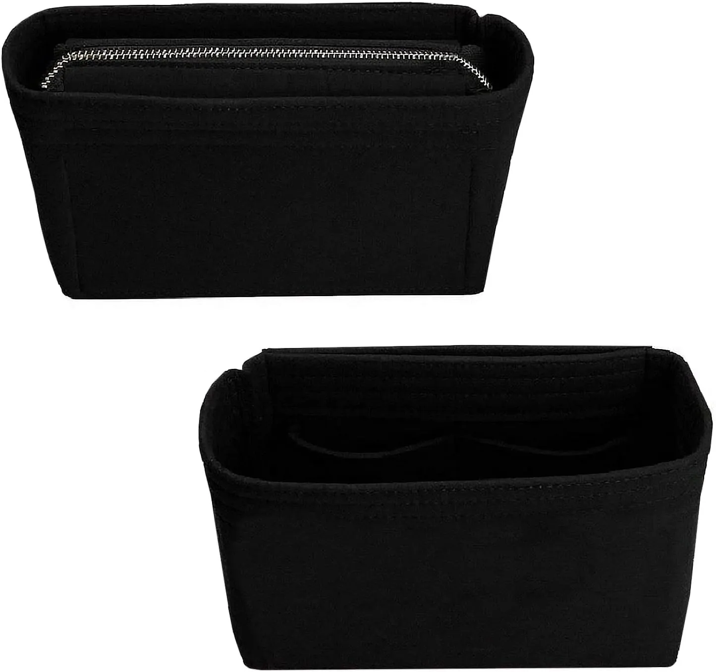Purse Organizer, Felt Bag Organizer with Zipper, Insert Backpack Organizer With 2 Packs In One Set, Tote Organizer Insert for Women For LV NeoNoe Noé Series Perfectly (Rose Red)