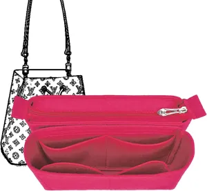 Purse Organizer, Felt Bag Organizer with Zipper, Insert Backpack Organizer With 2 Packs In One Set, Tote Organizer Insert for Women For LV NeoNoe Noé Series Perfectly (Rose Red)