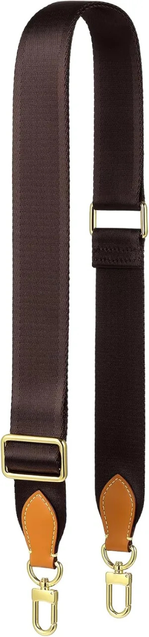 purse strap Adjustable Soft Crossbody Strap for Pochette Accessories Replacement Strap, Wide Canvas Strap for Designer Purse, Brown&honey Brown Leather