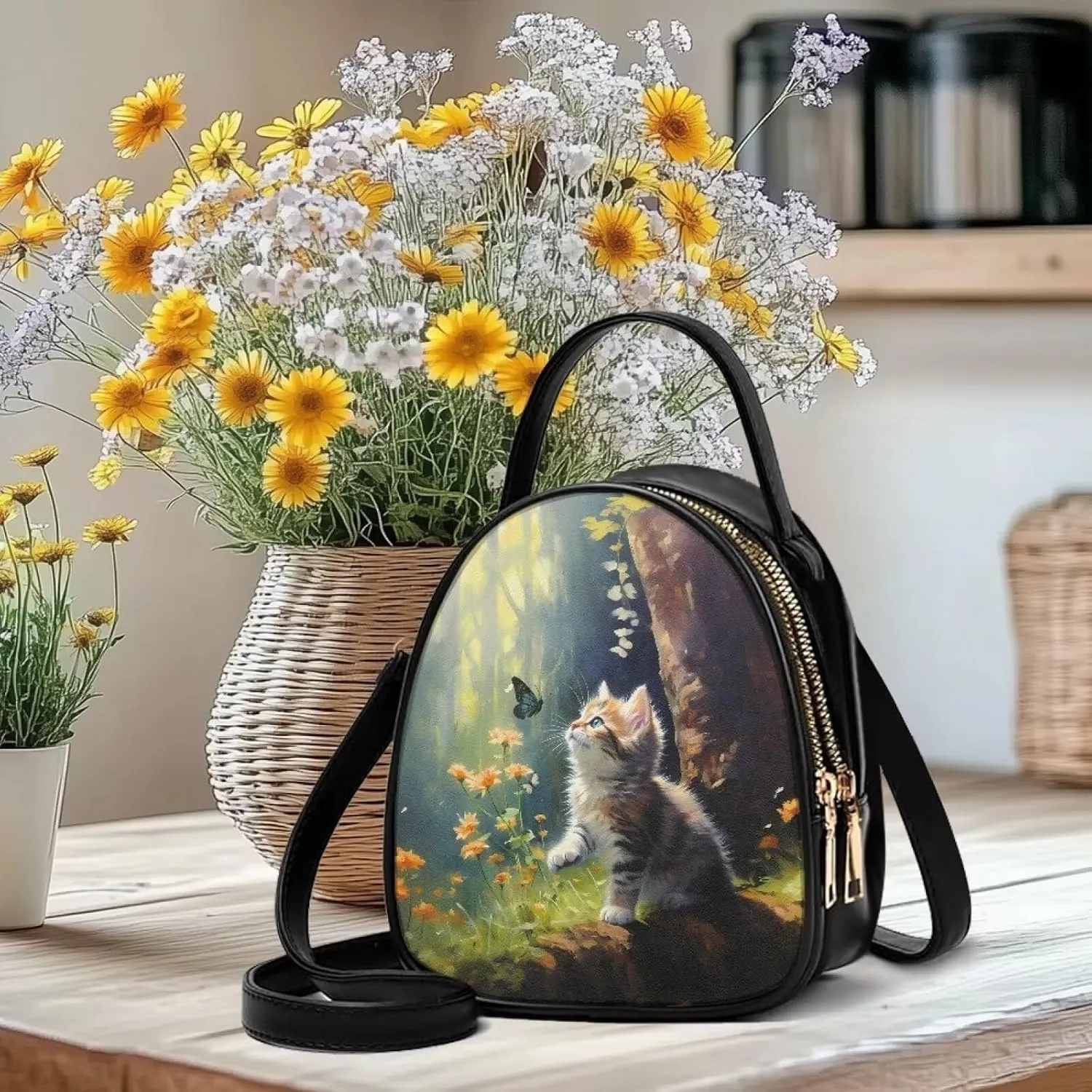Purses for Women Crossbody Bag Double Layer Small Sling Bag for Women Crossbody Purse with Zipper Closure