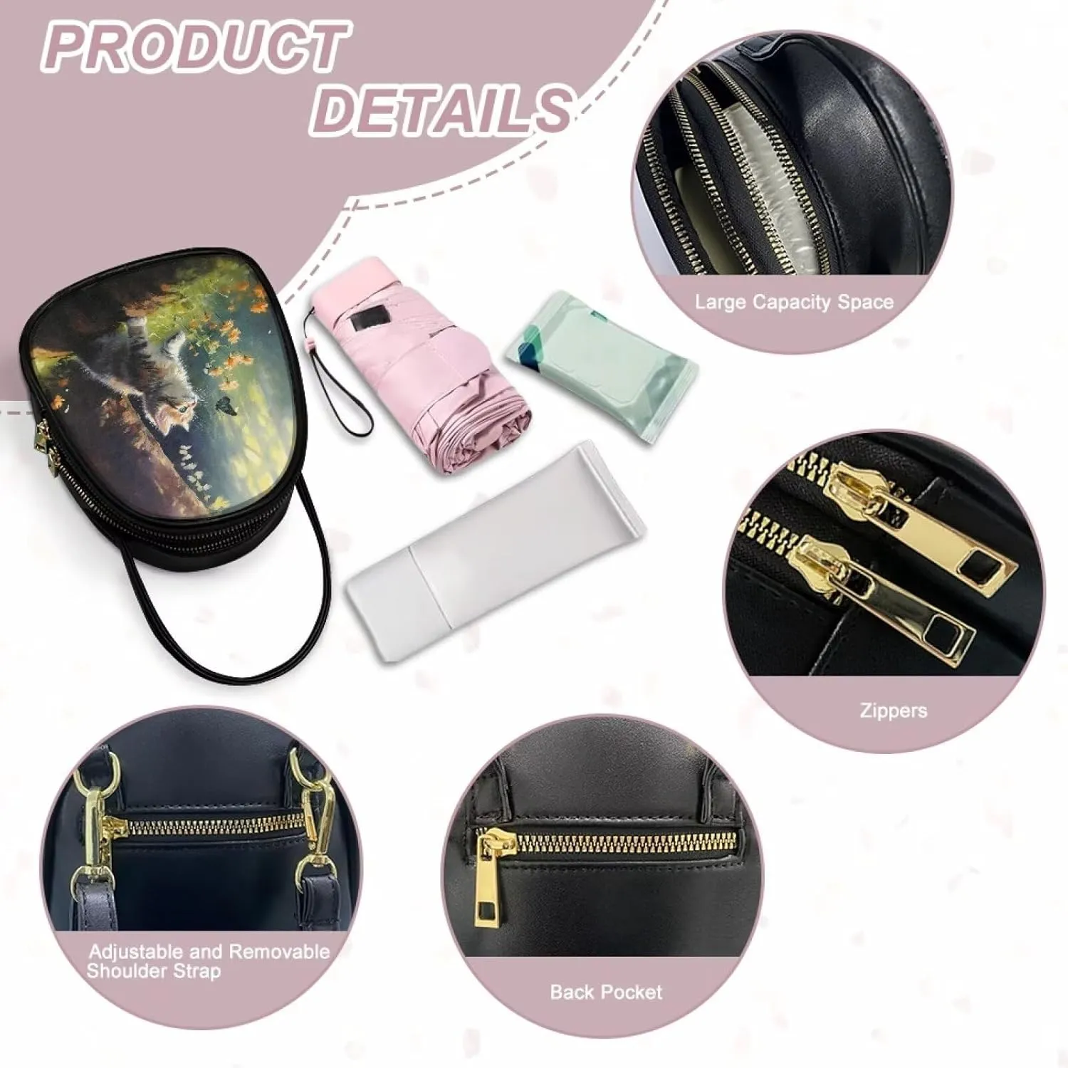 Purses for Women Crossbody Bag Double Layer Small Sling Bag for Women Crossbody Purse with Zipper Closure