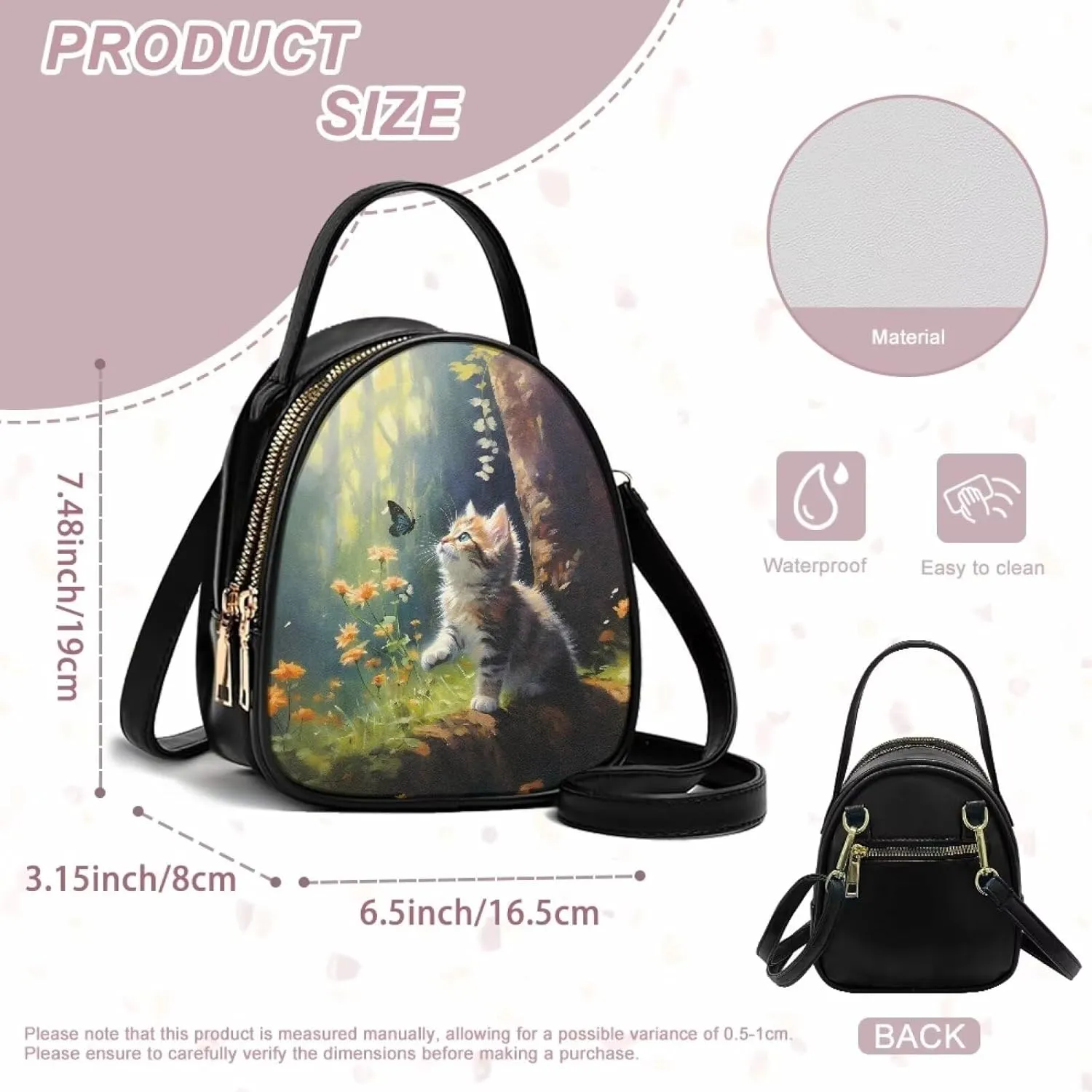 Purses for Women Crossbody Bag Double Layer Small Sling Bag for Women Crossbody Purse with Zipper Closure