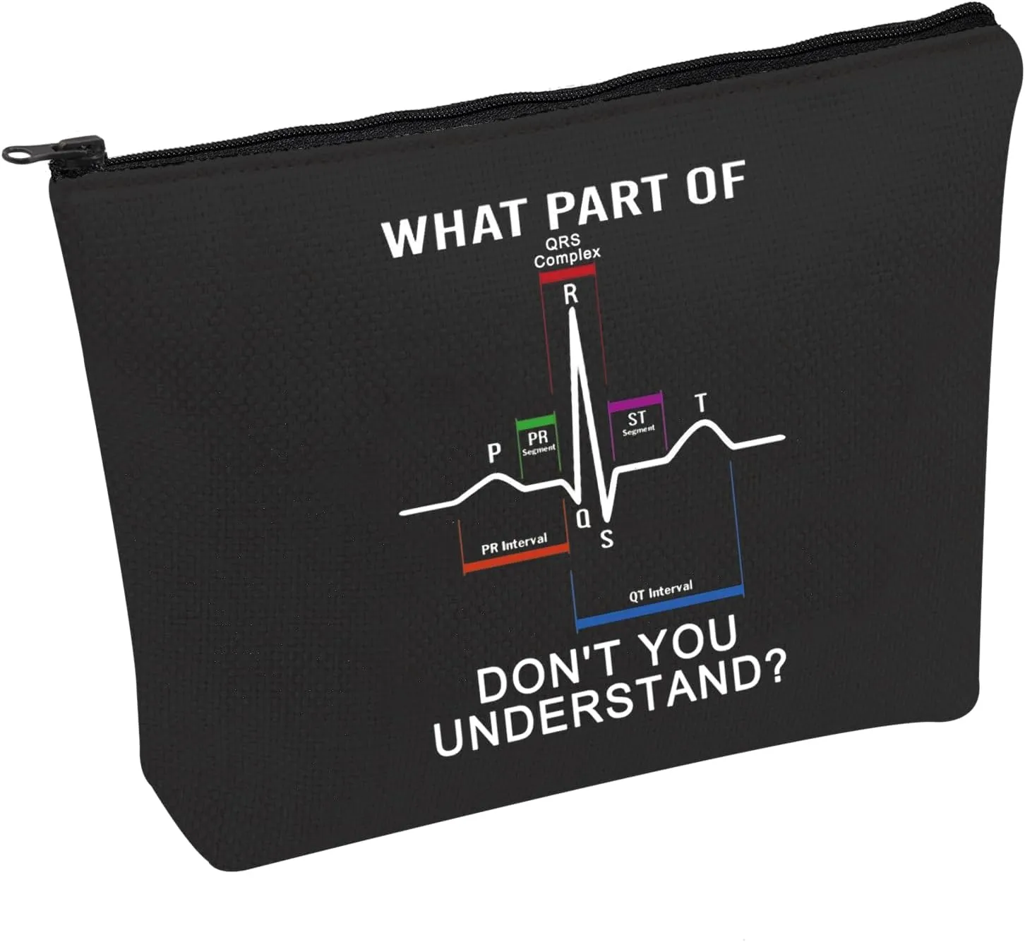PWHAOO Cardiology Makeup Bag What Part Of Don’t You Understand Cosmetic Bag ECG EKG Heartbeat Gift Cardiologists Gift (What Part Of B)