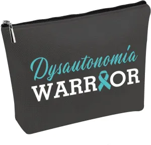 PWHAOO Dysautonomia Awareness Makeup Bag Dysautonomia Warrior Cosmetic Bag Turquoise Awareness Ribbon Gift (Dysautonomia WARRIOR B)