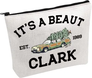 PWHAOO Funny Christmas Cosmetic Bag It's a Beaut Clark Est 1989 Cosmetic Bag Christmas Movie Lover Gift (Beaut Clark B)