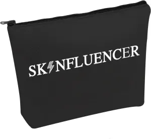 PWHAOO Funny Esthetician Cosmetic Bag Skinfluencer Cosmetic Bag Skin Specialist Makeup Bag Skin Care Proffesional Gift (Skinfluencer B)
