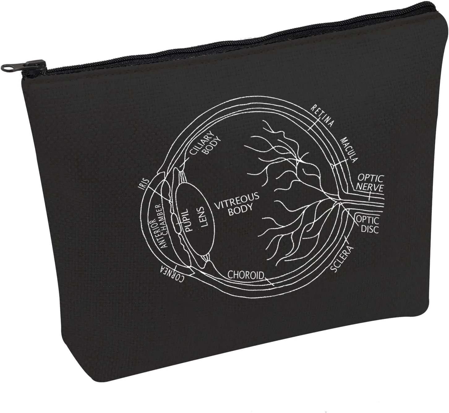 PWHAOO Funny Optometrist Makeup Bag Eyeball Anatomy Optometric Technician Cosmetic Bag Vision Therapist Ophthalmic Gift (CILIARY BODY B)