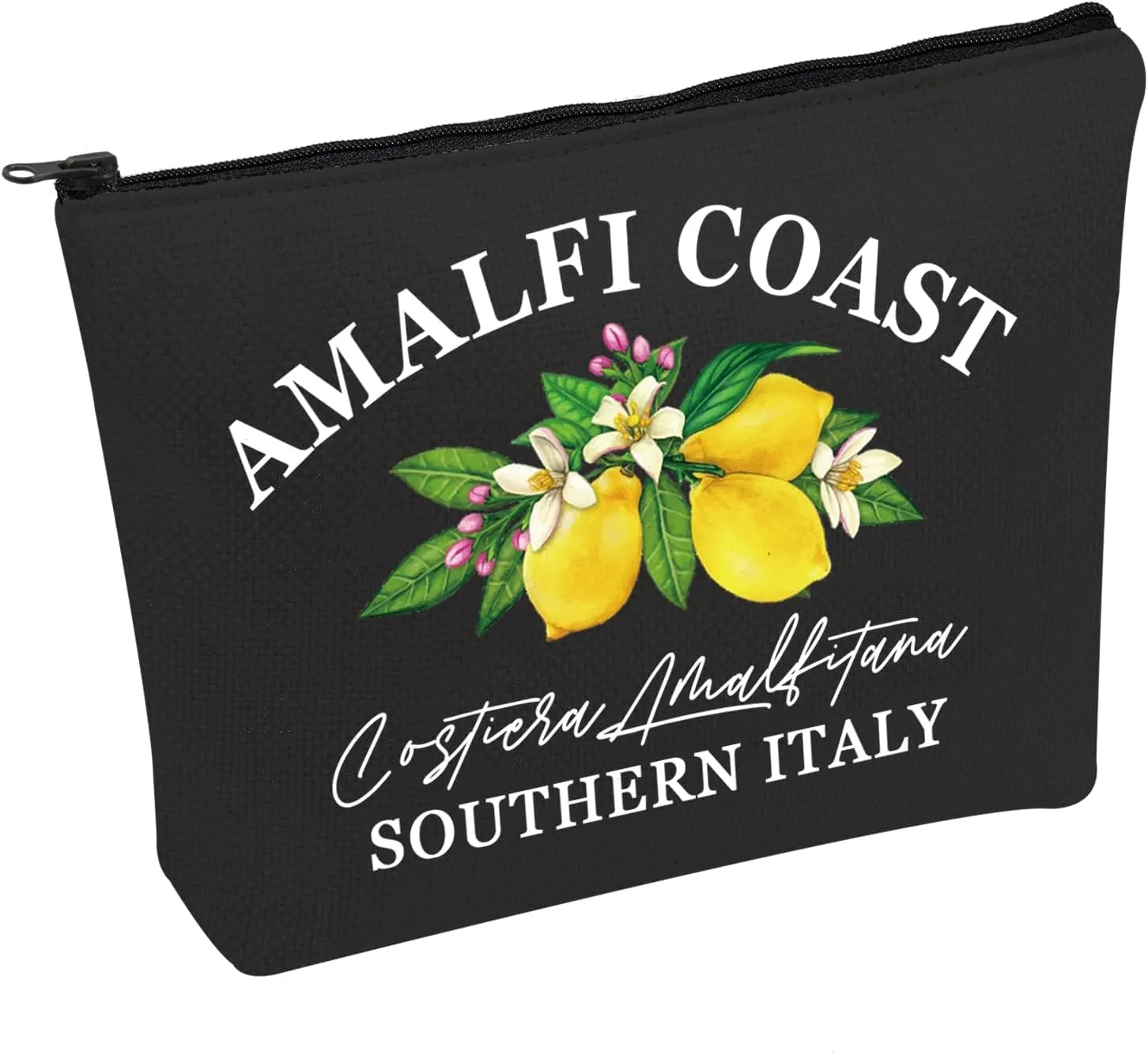 PWHAOO Italy traveler Makeup Bag Girls Amalfi Coast Trip Gift Southern Italy Cosmetic Bag Italian Lemon Tree Gift (Southern Italy B)