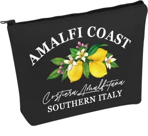 PWHAOO Italy traveler Makeup Bag Girls Amalfi Coast Trip Gift Southern Italy Cosmetic Bag Italian Lemon Tree Gift (Southern Italy B)