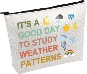 PWHAOO Meteorologist Cosmetic Bag It’s A Good Day To Study Weather Patterns Cosmetic Bag Weather Forecaster Gift (Study Weather B)