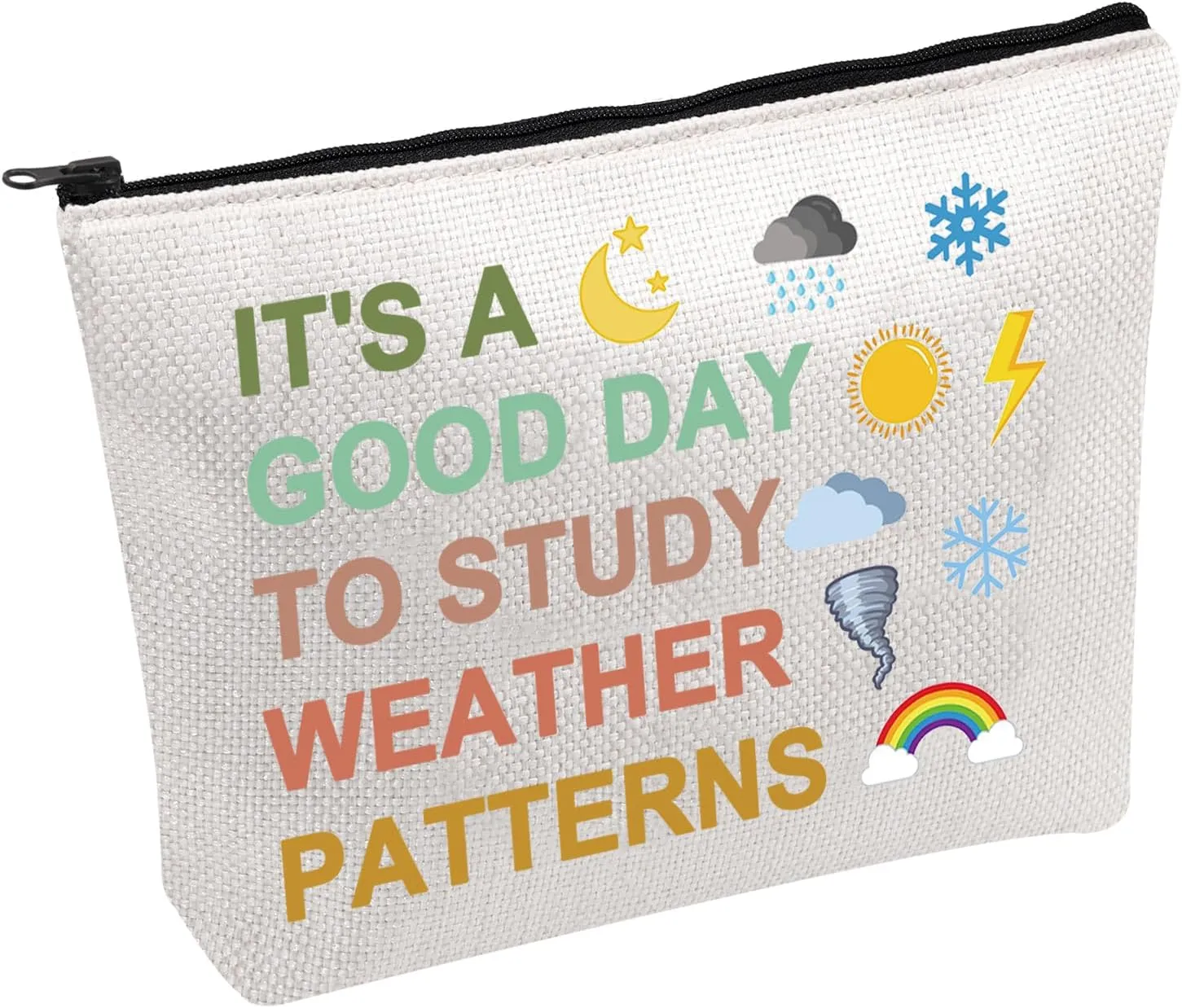PWHAOO Meteorologist Cosmetic Bag It’s A Good Day To Study Weather Patterns Cosmetic Bag Weather Forecaster Gift (Study Weather B)