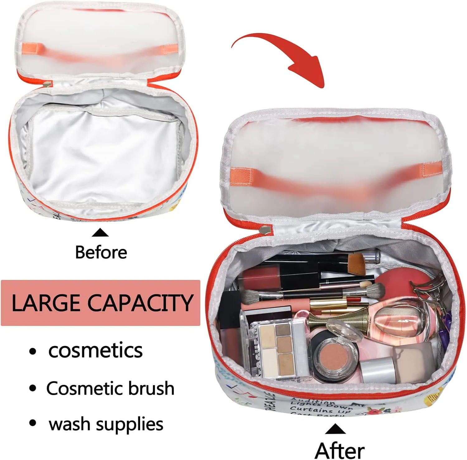 PXTIDY Theatre Life Makeup Bag Drama Theater Gifts Comedy Tragedy Mask Theatre Drama Bag Drama Actor Actress Gifts Pouch(Cosmetic Organizer)