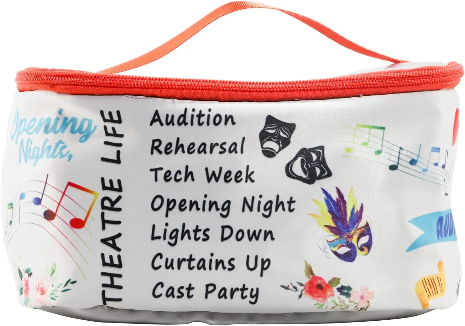 PXTIDY Theatre Life Makeup Bag Drama Theater Gifts Comedy Tragedy Mask Theatre Drama Bag Drama Actor Actress Gifts Pouch(Cosmetic Organizer)