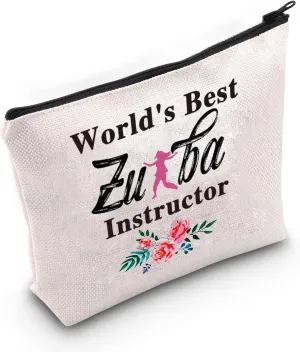 PXTIDY World's Best Zumba Instructor Makeup Bag Zumba Teacher Gift Zumba Dance Teacher Appreciation Gifts Cosmetic Bag (Best Zumba)