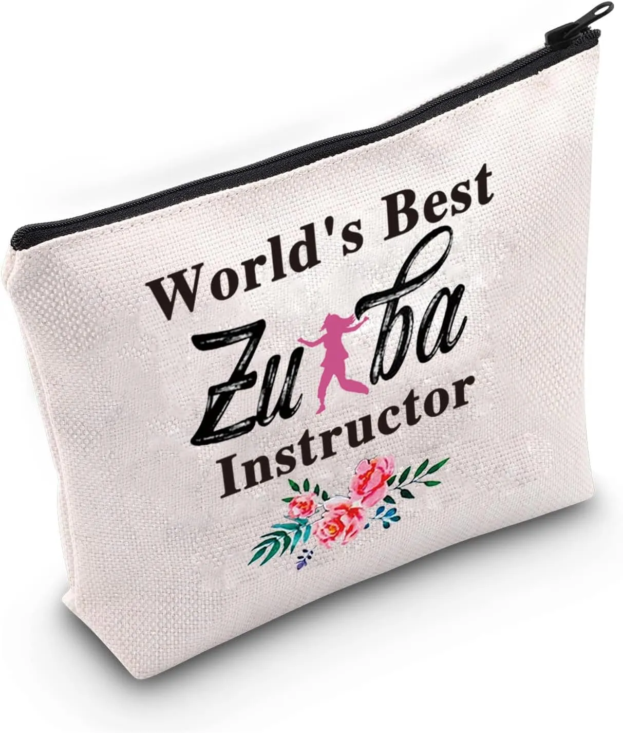 PXTIDY World's Best Zumba Instructor Makeup Bag Zumba Teacher Gift Zumba Dance Teacher Appreciation Gifts Cosmetic Bag (Best Zumba)