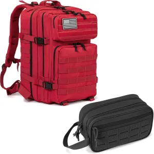 QT&QY 45L Tactical backpack & Tactical Toiletry Bag