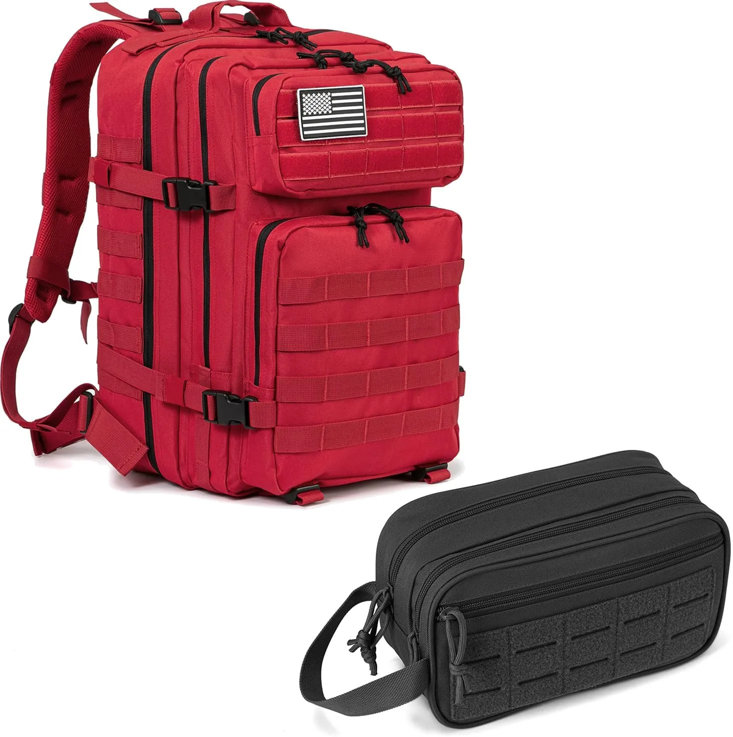 QT&QY 45L Tactical backpack & Tactical Toiletry Bag