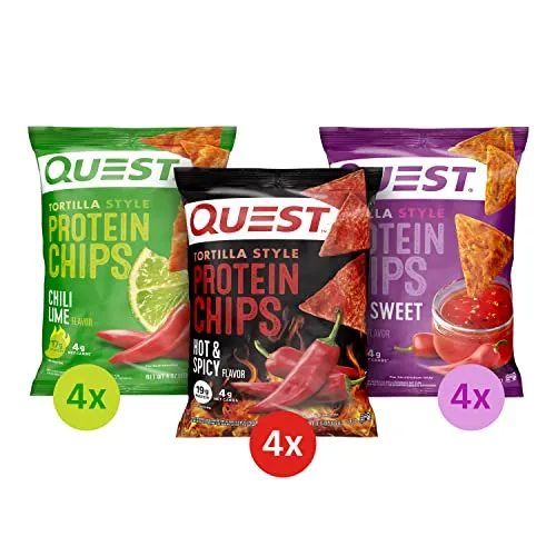 Quest Nutrition Tortilla Style Protein Chips, Spicy Variety Pack, 12 Count (3 Each Flavor)