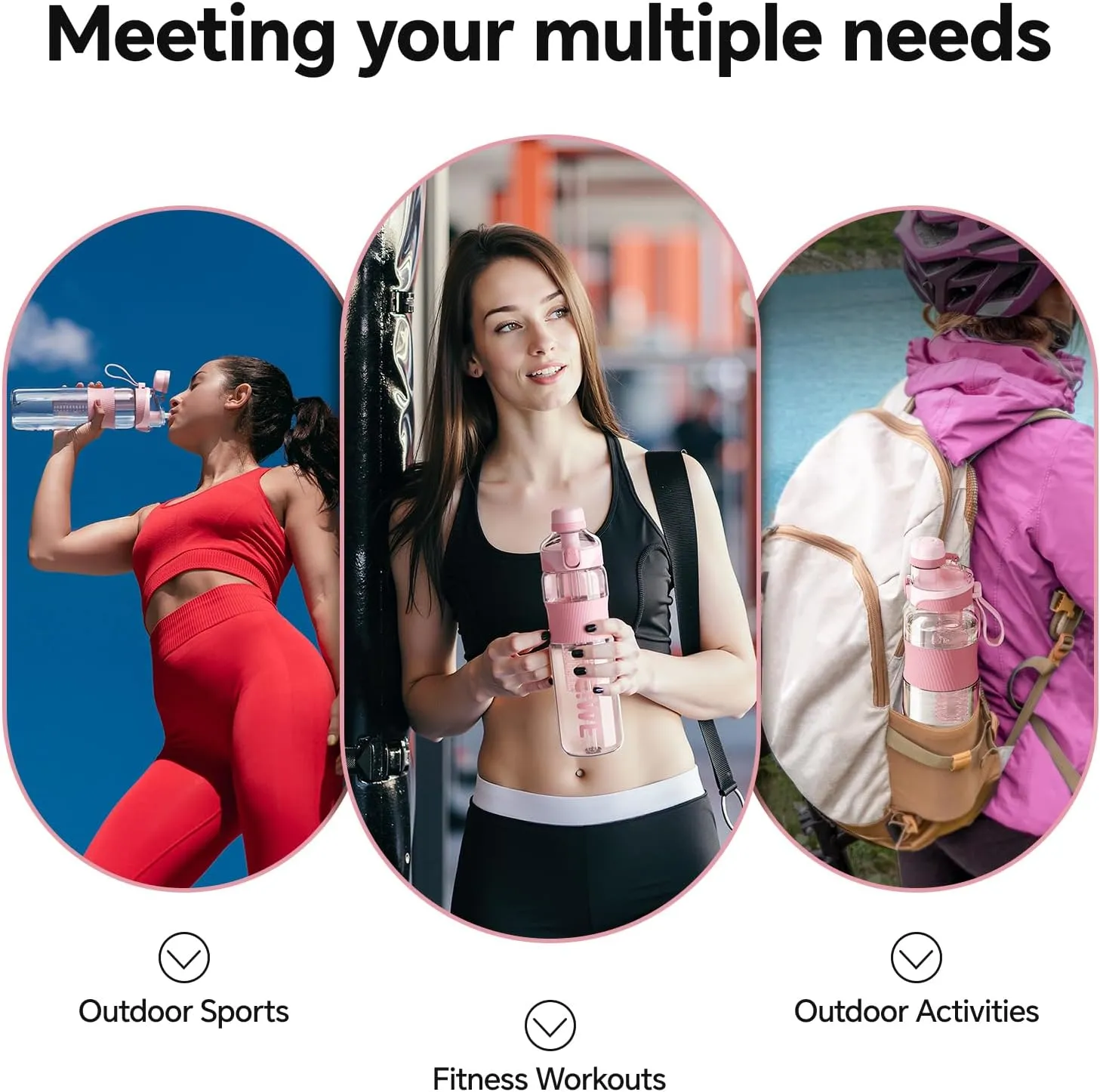 QWE Sports Water Bottle Large Capacity with Carry Handle,double drinking,high-capacity,1500ml/50oz,Heat-resisting,Reusable,tritan BPA Free,Perfect for Travel, School, Outdoors, Cycling and Gym (Green)