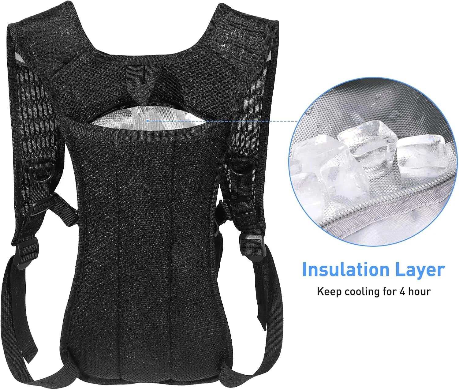 Rave Hydration Pack, Hydration Backpack with 2L Hydration Bladder, Festival Essential Water Backpack for Hiking, Running, Cycling, and Music Festivals