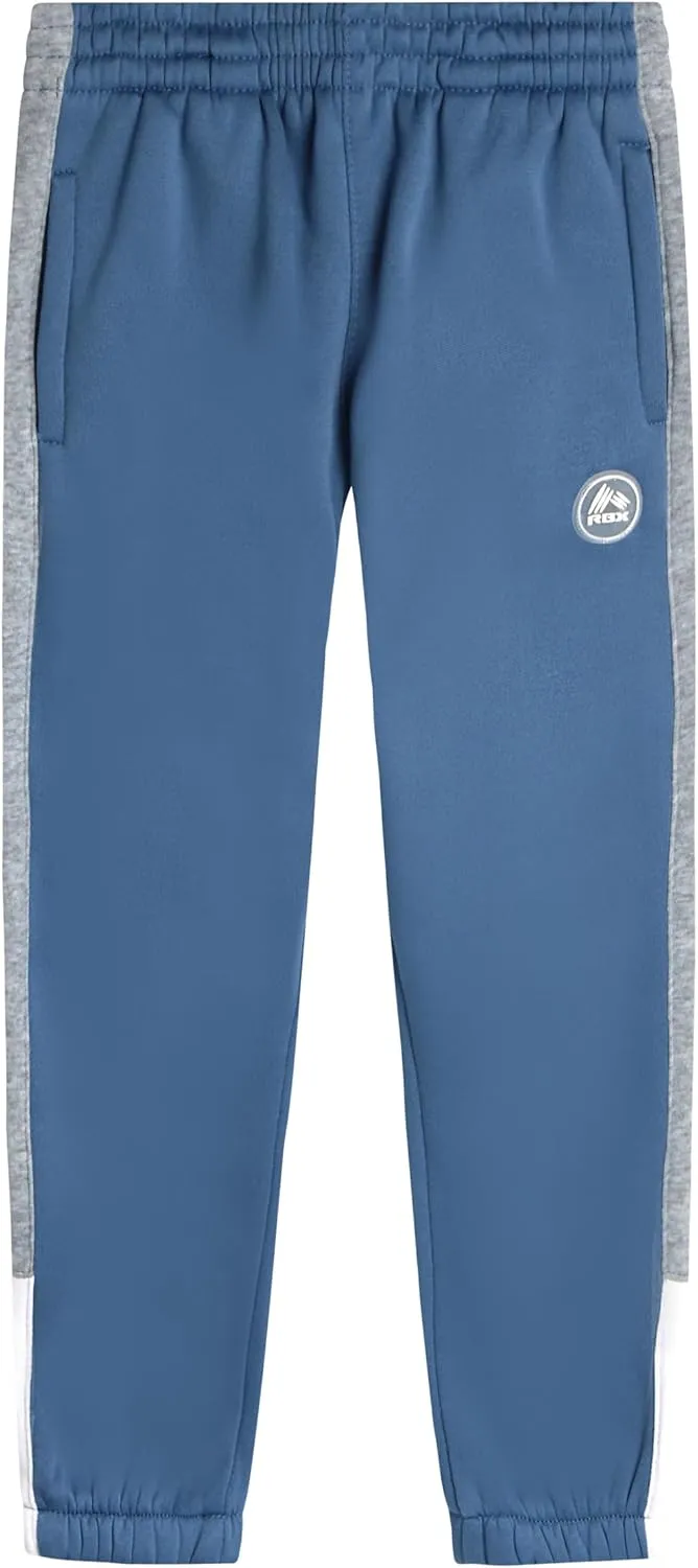 RBX Boys Sweatpants - 2 Pack Soft Fleece Joggers, Athletic Performance Track Pants for Boys with Elastic Waistband (8-16)