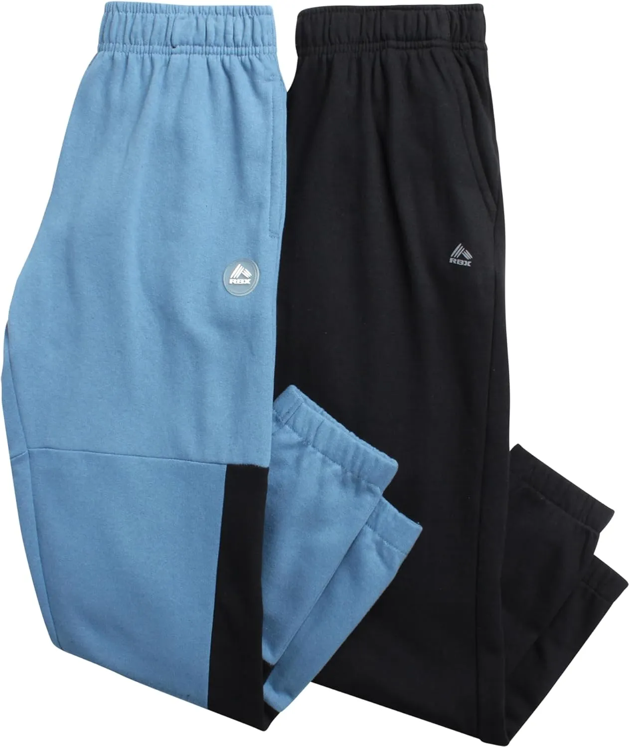 RBX Boys Sweatpants - 2 Pack Soft Fleece Joggers, Athletic Performance Track Pants for Boys with Elastic Waistband (8-16)