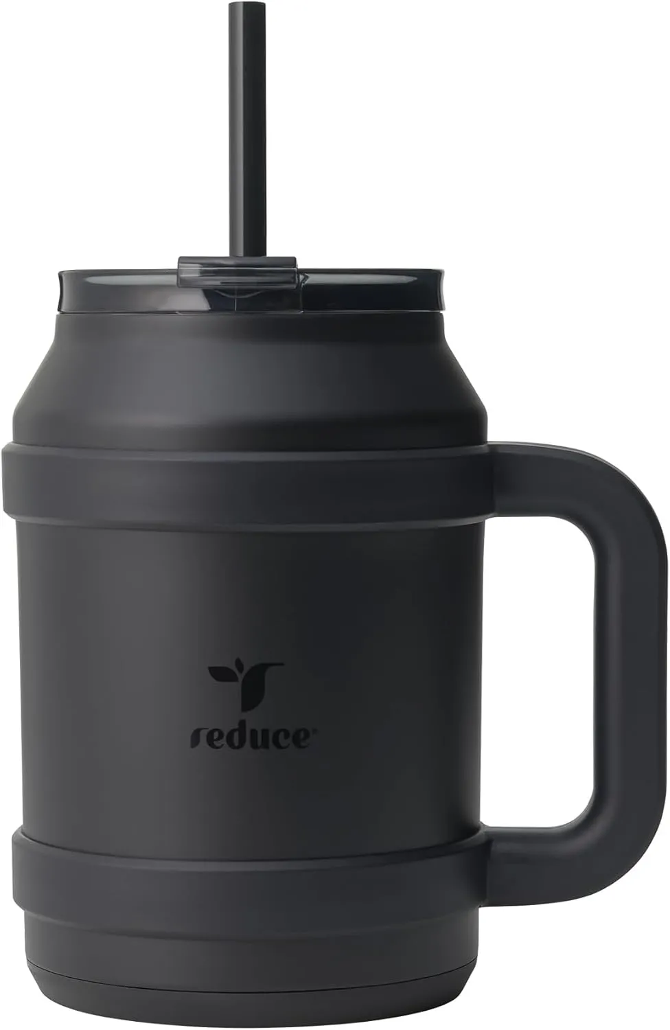 Reduce Reusable 50 oz Cold1 Water Tumbler – Ergonomic Handle – Double-Wall Insulation – Sturdy Desktop/Tabletop Mug with Lid and Straw – BPA-Free – Stainless Steel for Gym, Home, or Office– Phantom
