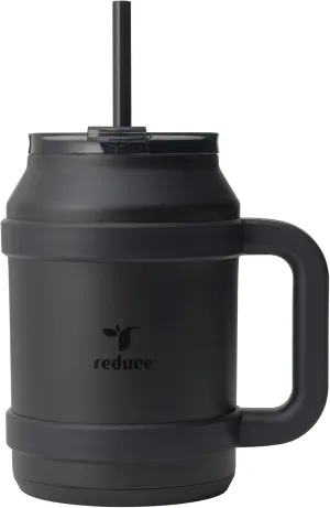 Reduce Reusable 50 oz Cold1 Water Tumbler – Ergonomic Handle – Double-Wall Insulation – Sturdy Desktop/Tabletop Mug with Lid and Straw – BPA-Free – Stainless Steel for Gym, Home, or Office– Phantom