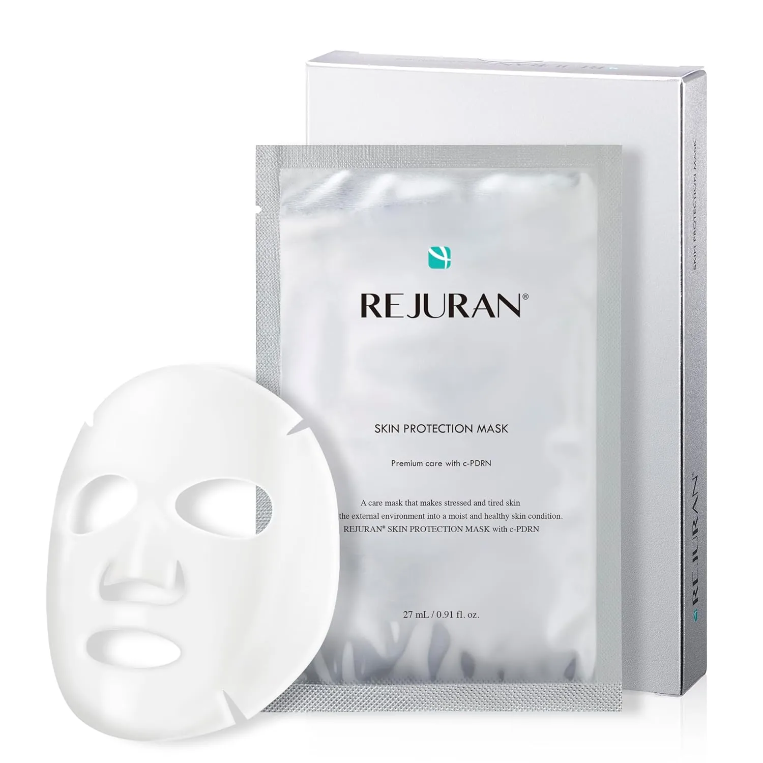 REJURAN® Skin Protection Mask, c-PDRN® – Hydrating and Soothing Facial Sheet Mask for Irritated, Stressed, Repairs & Restores Skin Barrier with Panthenol & Allantoin, Korean Skin Care. 5-Pack