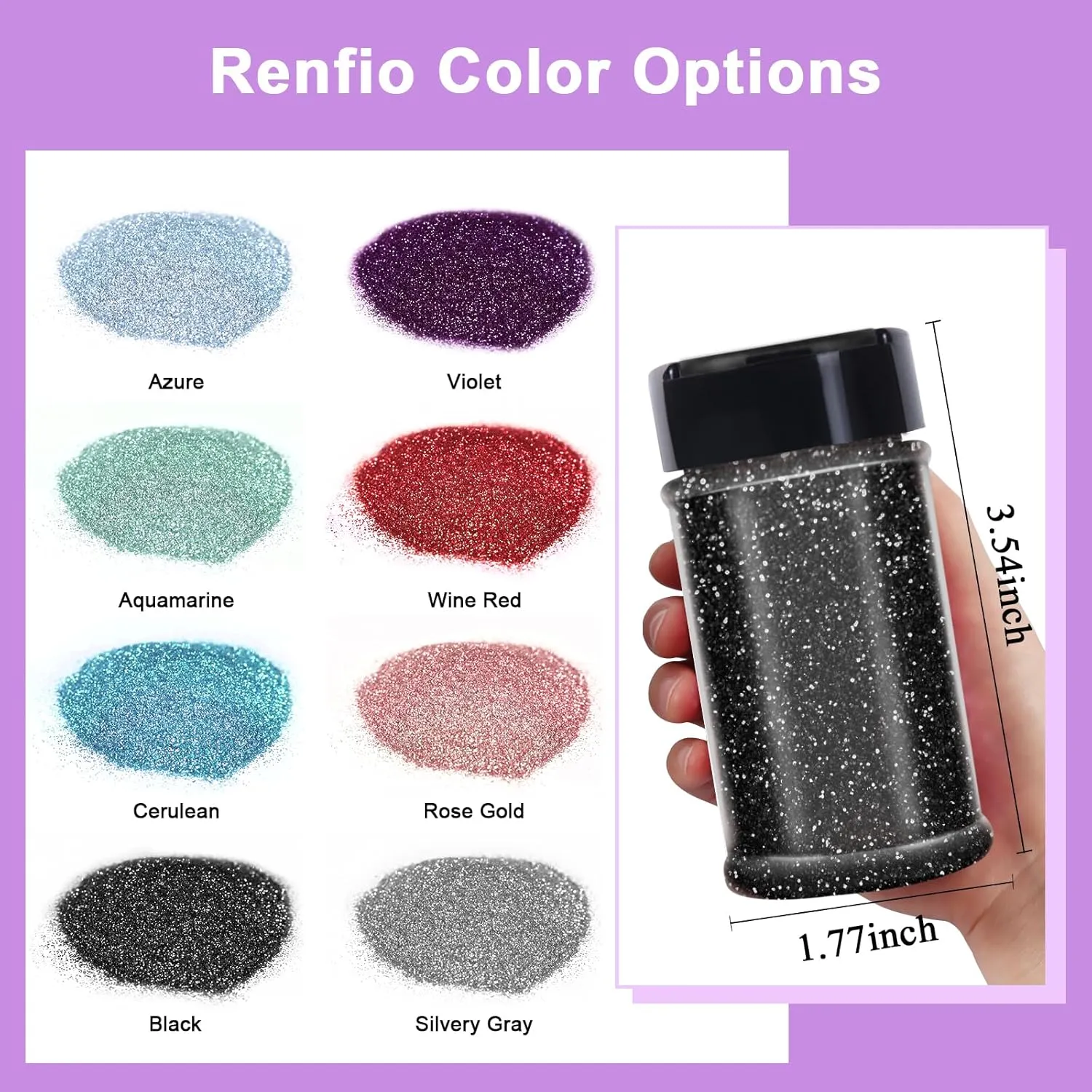 Renfio Biodegradable Rose Gold Glitter, 1.58oz/45g Eco-Friendly Fine Glitter for Candle Making, Cosmetic Craft, Bath Bomb, Soap Making, Makeup