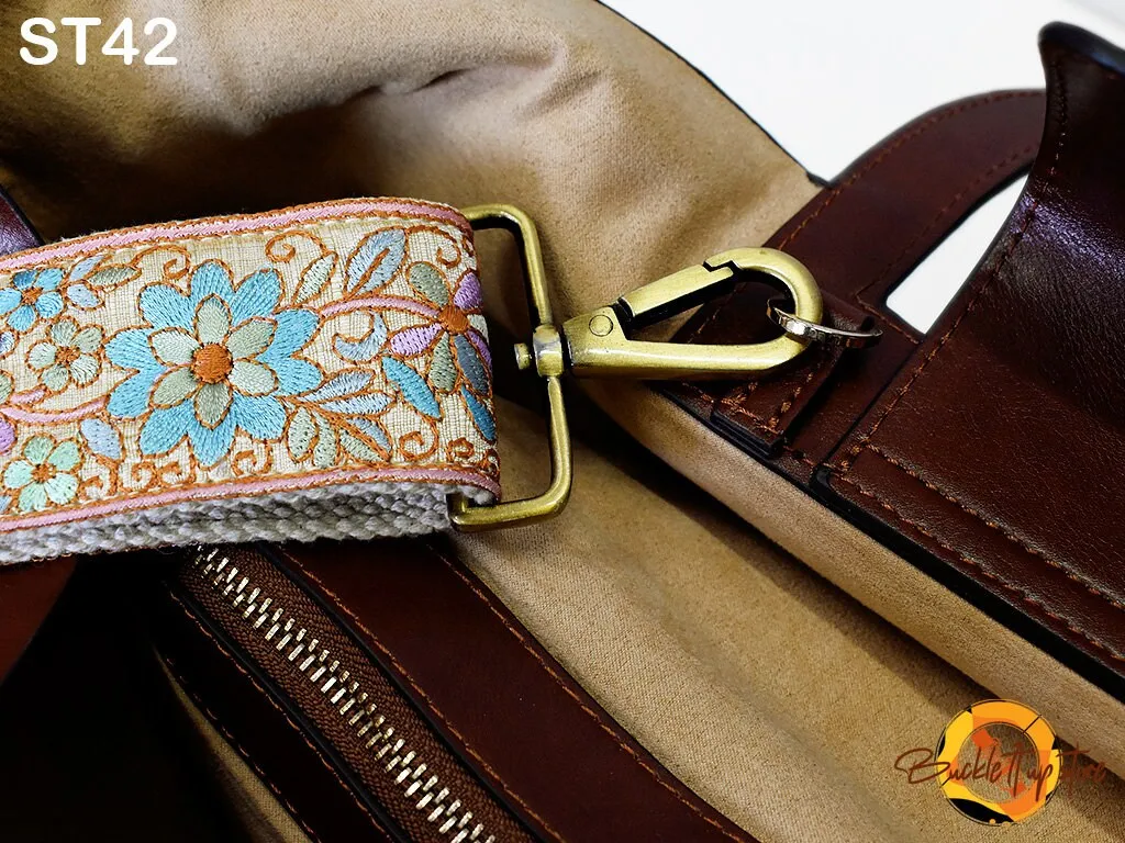 Replacement Strap Purse Strap Crossbody Strap for Purses Embroidered Boho Bags Strap Boho Guitar Strap Handbag Strap gift for her