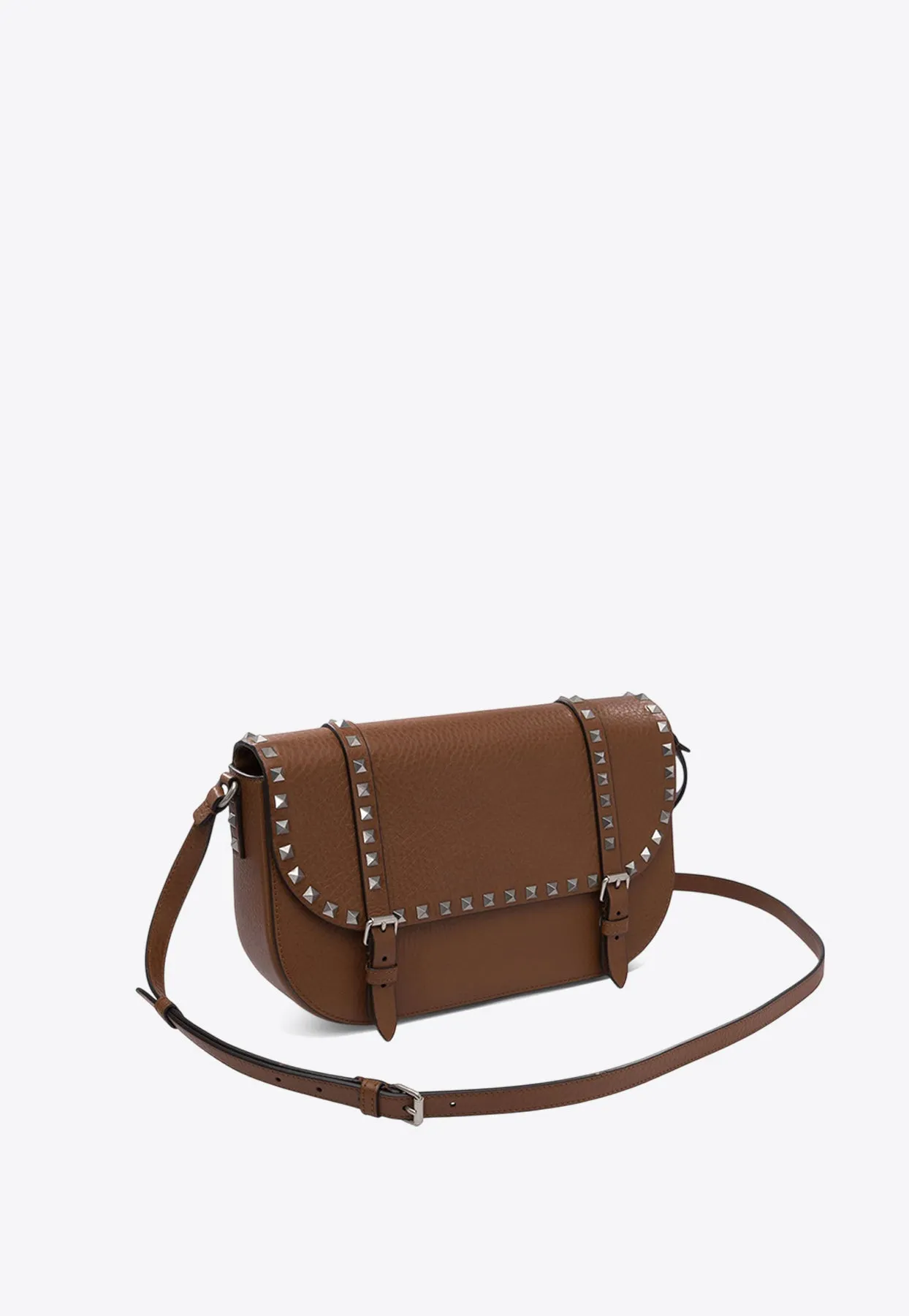 Rockstud Leather Messenger Bag
