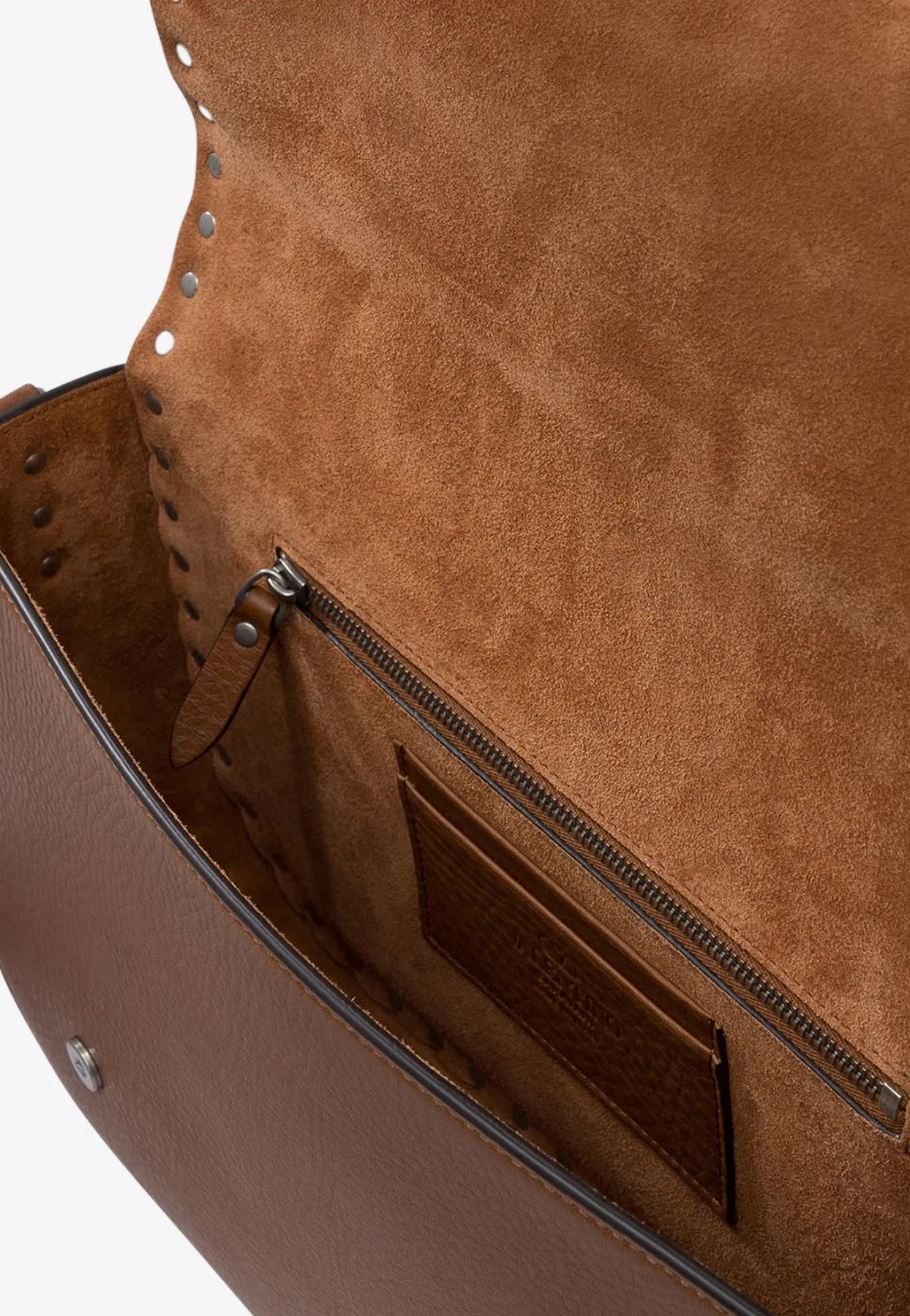 Rockstud Leather Messenger Bag