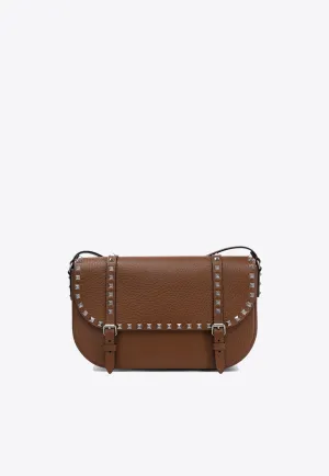 Rockstud Leather Messenger Bag