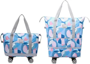 Rolling Duffel Bag with Wheels Unisex Foldable Expandable Luggage Carry On Bag for Travel