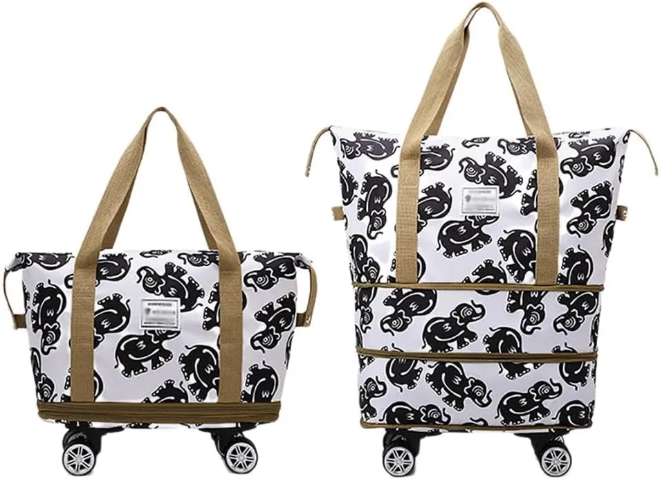 Rolling Duffel Bag with Wheels Unisex Foldable Expandable Luggage Carry On Bag for Travel