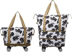 Rolling Duffel Bag with Wheels Unisex Foldable Expandable Luggage Carry On Bag for Travel