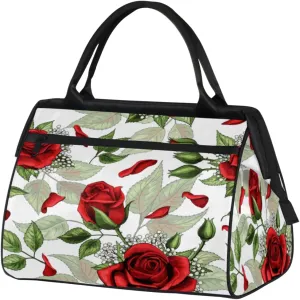 Rose Petals Aesthetic Womens Weekender Overnight Bag Travel Duffel Bag 25L Carry On Tote Bag Gym Duffle Bag for Women Teen Girls
