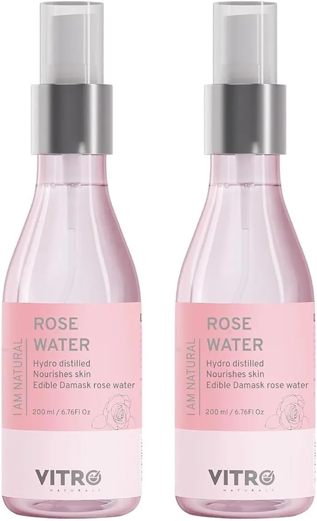 Rose Water Spray for Face | Pure Gulab Jal |Natural Toner for Hydrated, Glowing Skin (200 ml (Pack of 2))