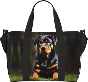 rottweiler wallpaper print Travel Duffle Bag,Weekender Bags,Gym Duffel Bag,Luggage Duffle Overnight for Women Men