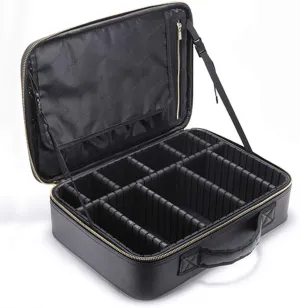 ROWNYEON Makeup Bag Cosmetic Makeup Train Case Artist Makeup Organizer Professional Portable Storage Bag for Women Girl Waterproof EVA Adjustable Dividers Large Black