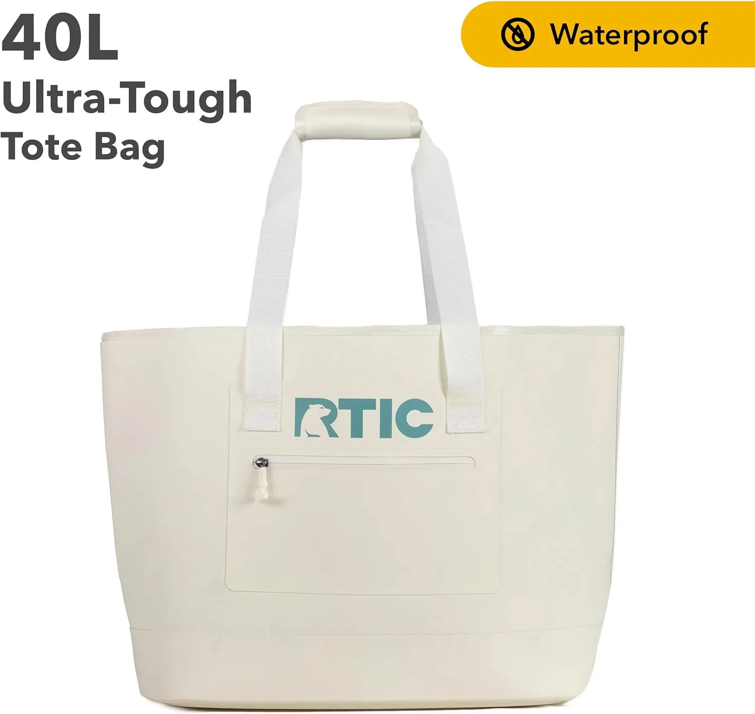 RTIC Ultra-Tough Tote Bag, Waterproof for Beach, Pool, Towel, Grocery, Shopping, Heavy-Duty, Puncture Resistant, Large
