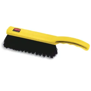 Rubbermaid Commercial 8 Inch Counter Brush Flagged Polypropylene Fill for Smooth Surface Sweeping Yellow 12.5" for Bathroom/Shower/Floor Tile/Decks/Car Tires/Outdoor
