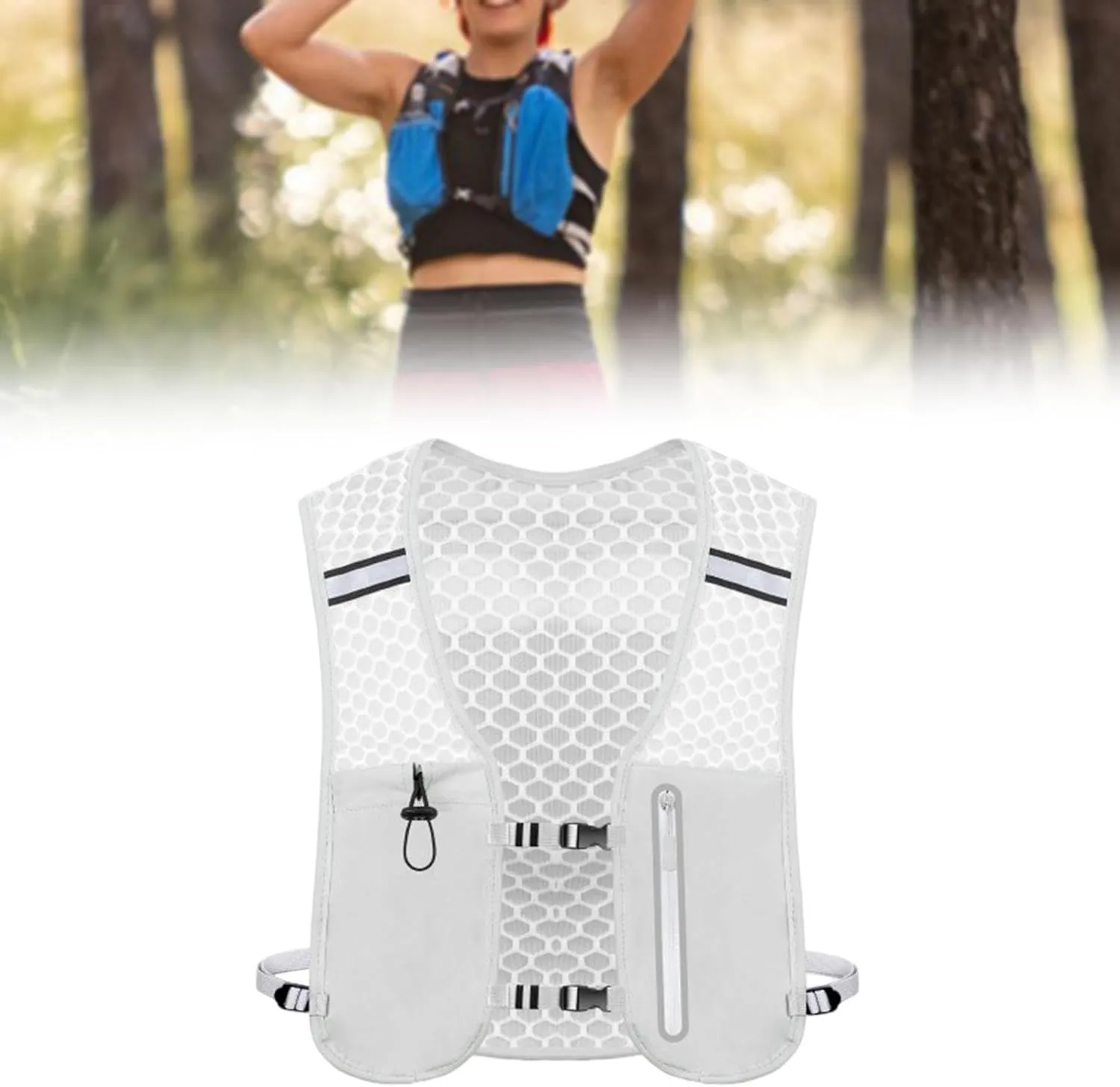 Running Vest Hydration Backpack with Adjustable Waistband Sturdy Water Backpack for Women Men for Camping Traveling Riding
